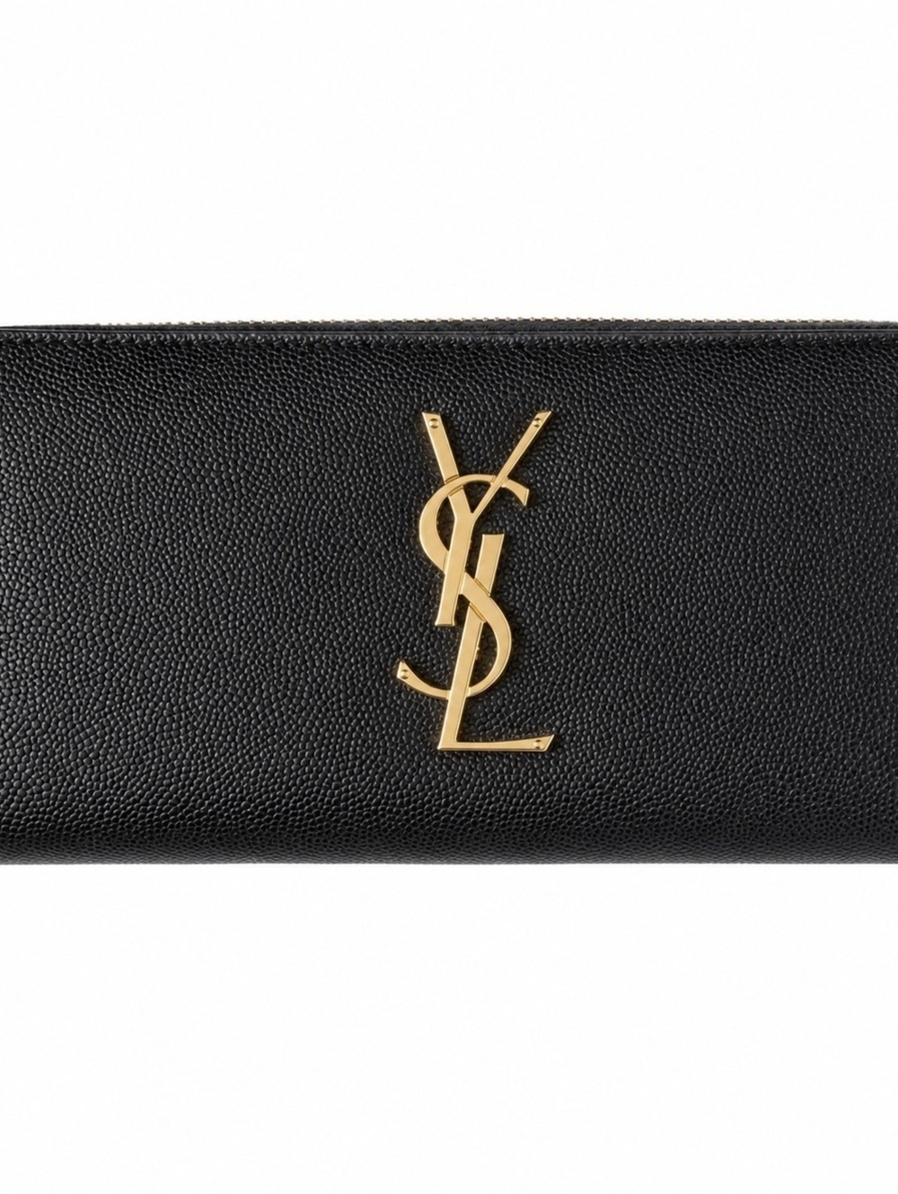 Saint Laurent black zip around wallet